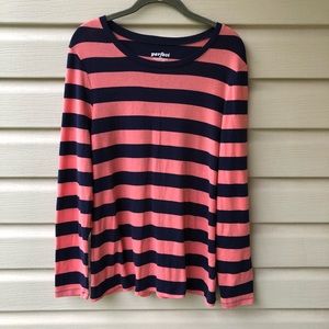 😊 XL Old Navy Perfect Long Sleeve Stripe Blouse